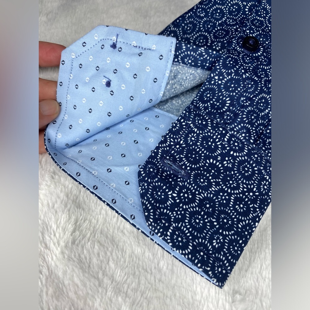 English Laundry Men’s Blue Pattern Button Down Shirt